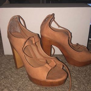 Olivia Miller Lace Up Heels